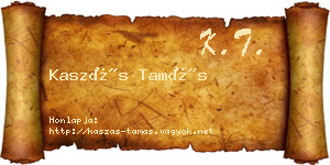 Kaszás Tamás névjegykártya