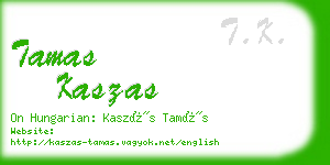 tamas kaszas business card